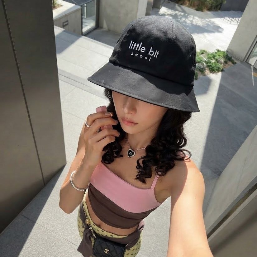 little bit seoul bucket hat, worn — Instagram post