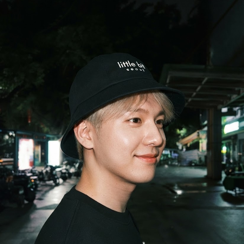 little bit seoul bucket hat, worn — Instagram post