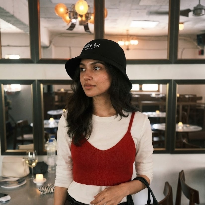 little bit seoul bucket hat, worn — Instagram post