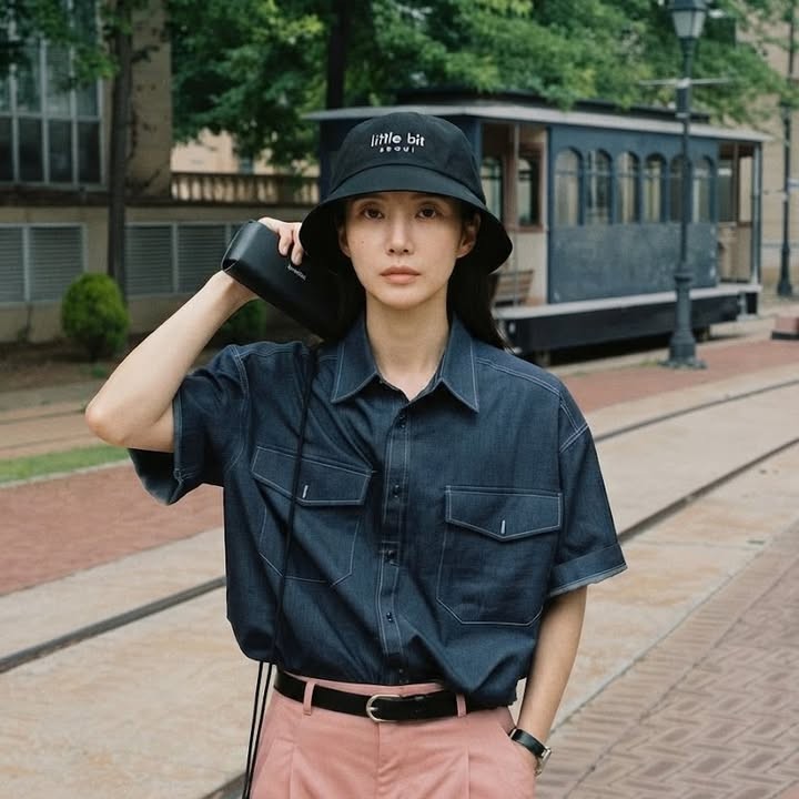 little bit seoul bucket hat, worn — Instagram post