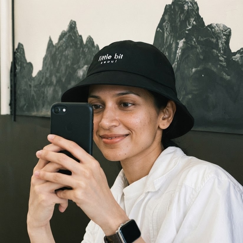 little bit seoul bucket hat, worn — Instagram post