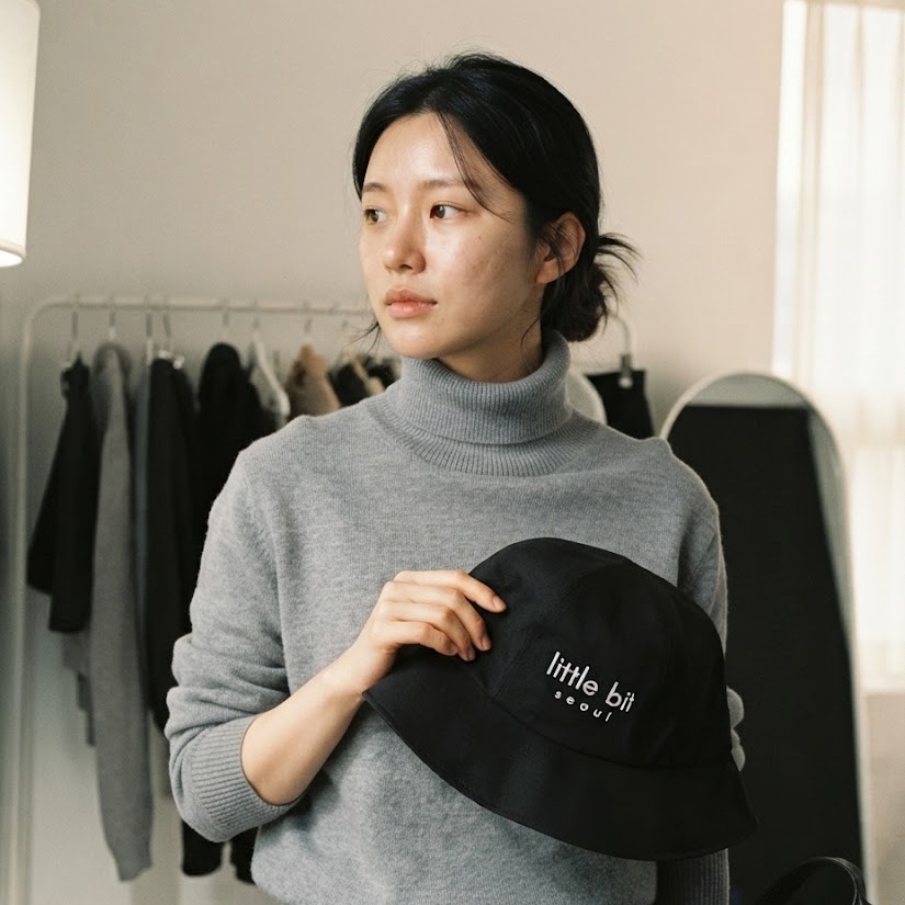 little bit seoul bucket hat, worn — Instagram post