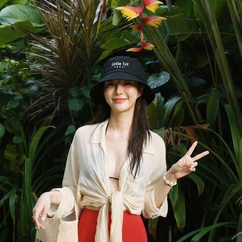 little bit seoul bucket hat, worn — Instagram post