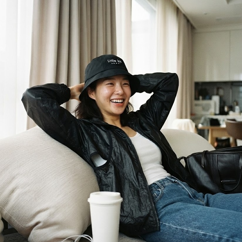 little bit seoul bucket hat, worn — Instagram post