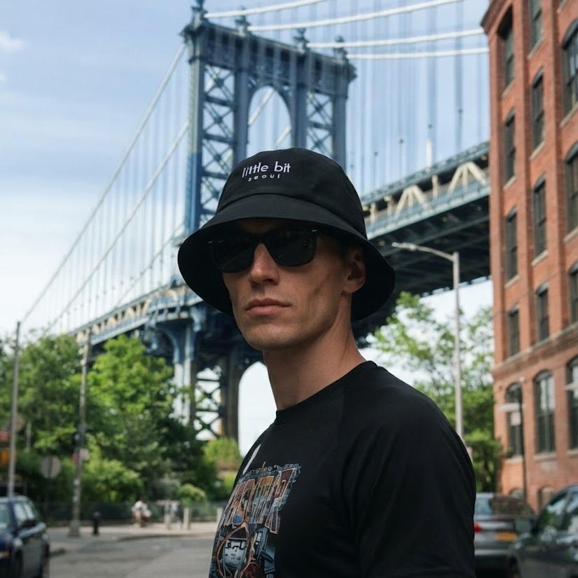 little bit seoul bucket hat, worn — Instagram post