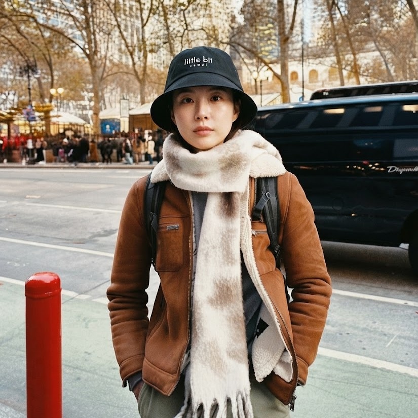 little bit seoul bucket hat, worn — Instagram post