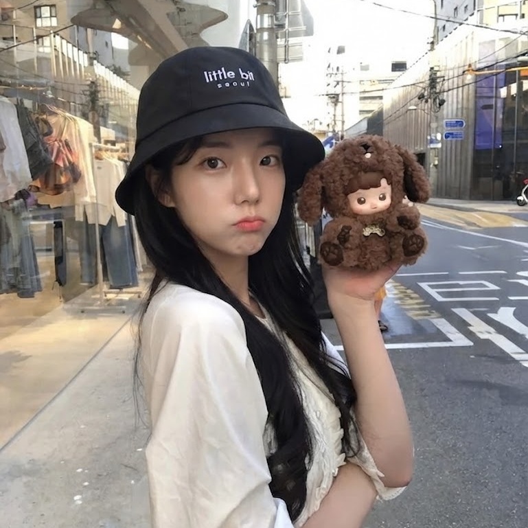 little bit seoul bucket hat, worn — Instagram post