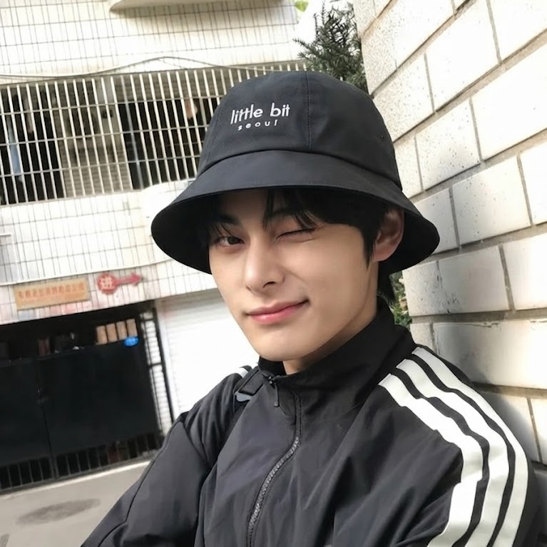 little bit seoul bucket hat, worn — Instagram post