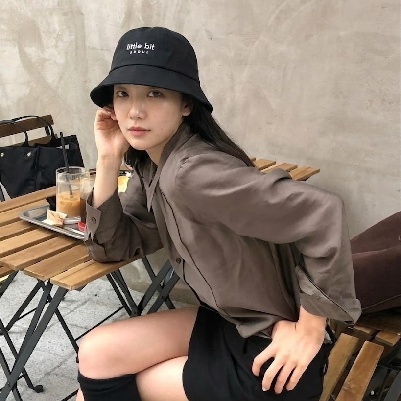little bit seoul bucket hat, worn — Instagram post